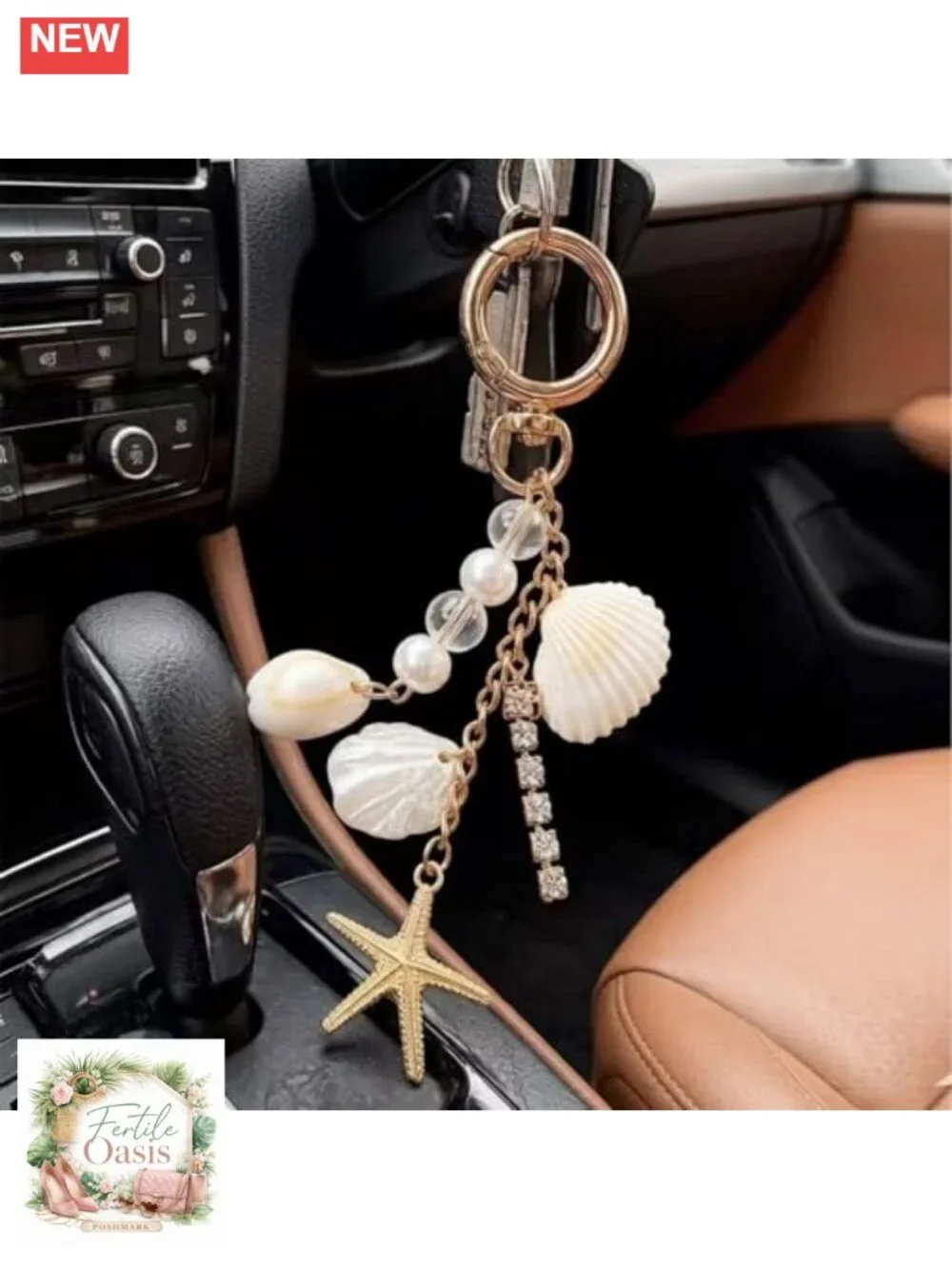Resin & Alloy Bag Charm Keychain - Purse Charm for Handbags, Durable Key Ring